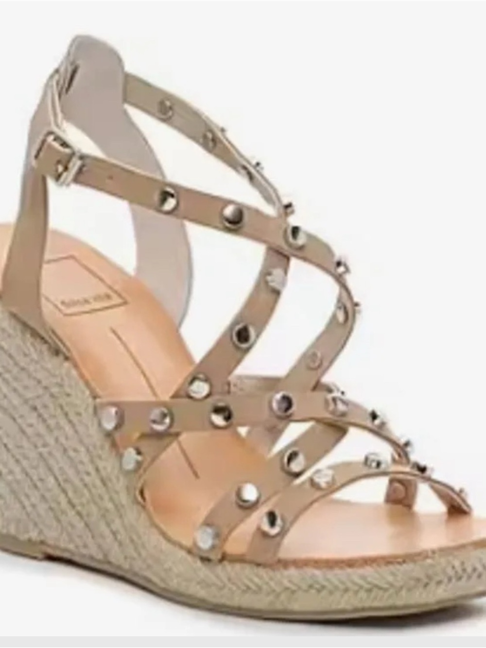 Dolce Vita Nude Studded Espadrille Wedge Sandal